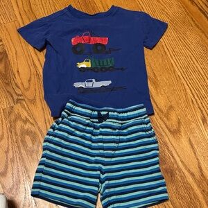 Hanna Andersson Blue and Teal Striped Kids outfit